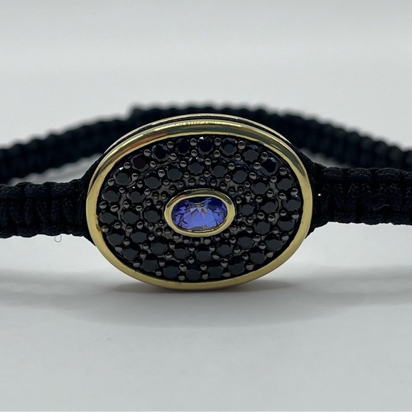 Genuine Tanzanite & Black Spinel Adjustable Bracelet - Picture 2 of 3